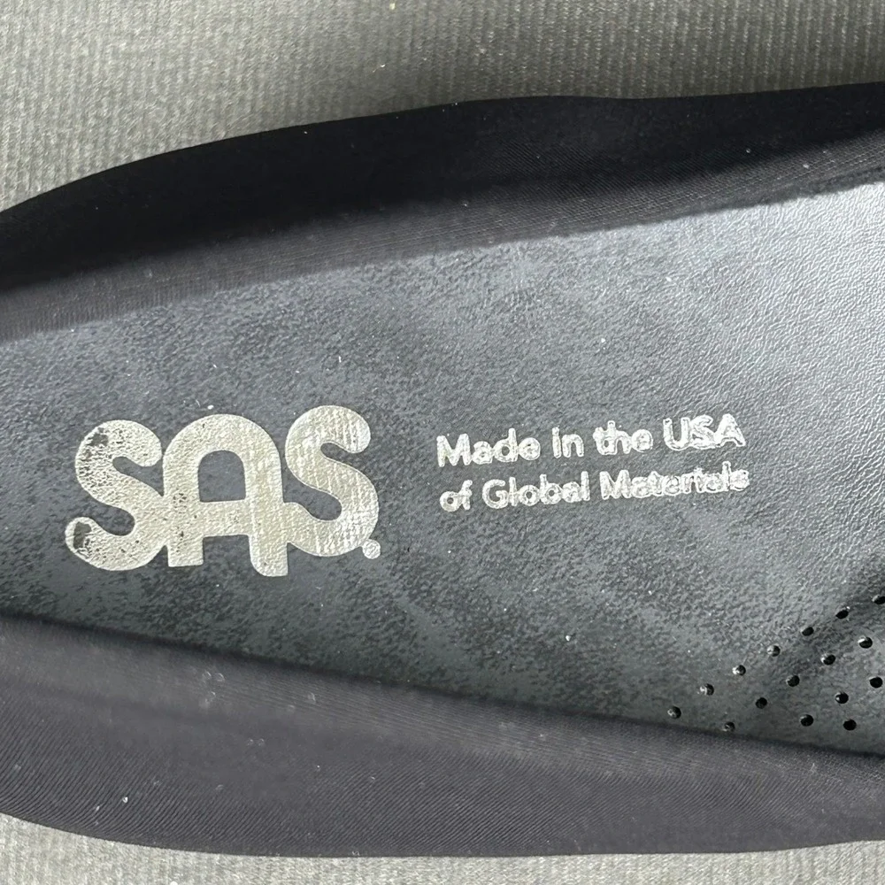 SAS Bliss Comfort Womens 12M‎ Black Stretch Slip On Wedge Loafers Shoes USA